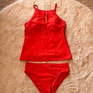 Ellen Tracy Red Women's Swim Set Sz 12